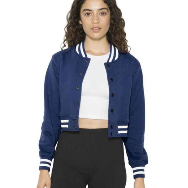 SEW N STITCHES - AMERICAN APPAREL - Women's Heavy Terry Cropped Club Jacket Thumbnail