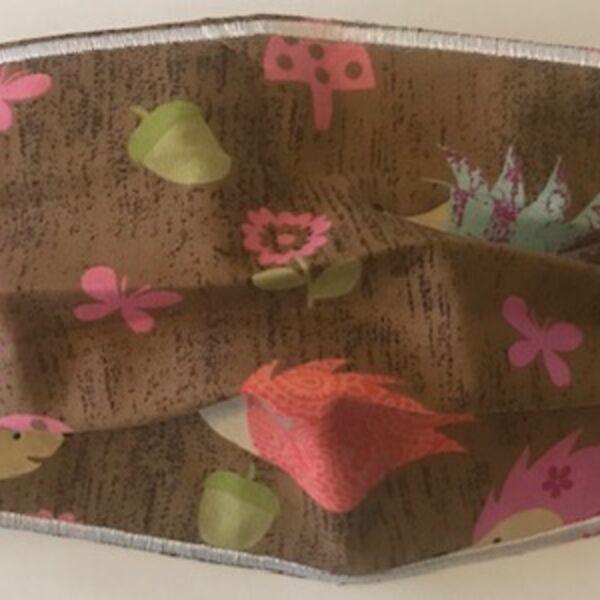 YOUTH FACEMASK - NON-MEDICAL HOMEMADE MASK - HEDGEHOG Thumbnail