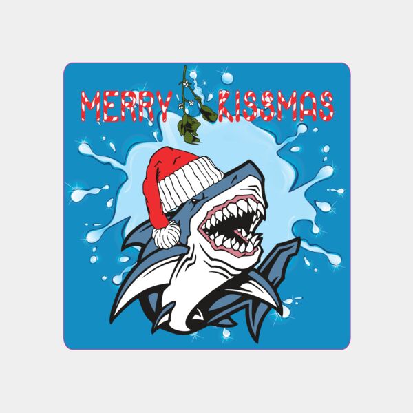 Shark wearing Santa Hat with Mistletoe 2  Thumbnail